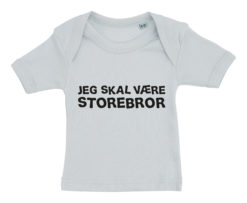 Baby t-shirt jeg skal vaere storebror blaa