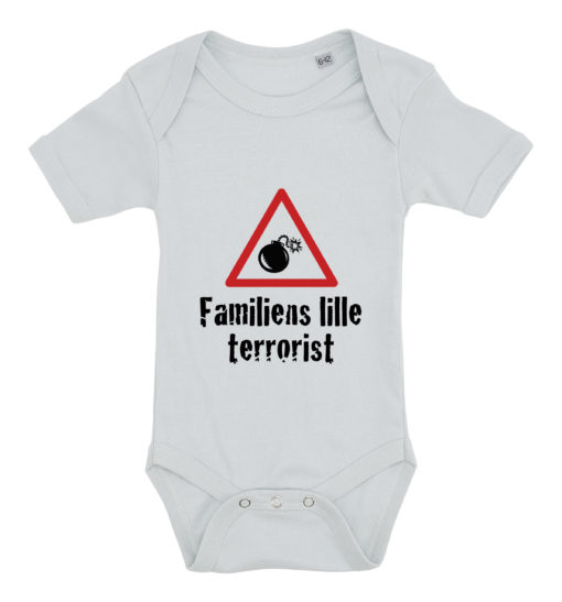 baby bodystocking familiens lille terrorist blaa