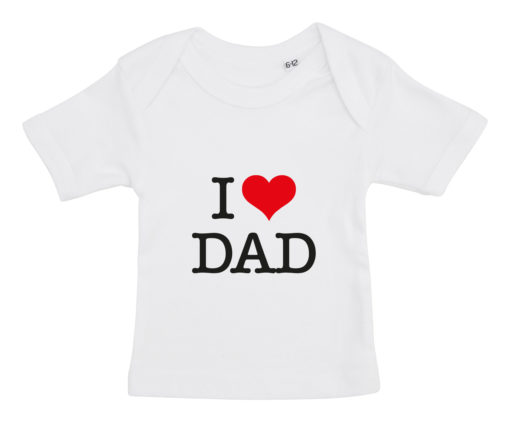 baby t-shirt i love dad hvid