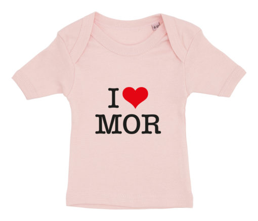 baby t-shirt i love mor lyseroed