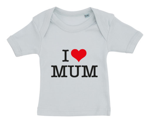 baby t-shirt i love mum blaa