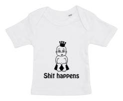 baby t-shirt shit happens prinsesse hvid