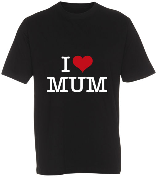 boerne t-shirt i love mum sort