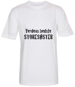 boerne t-shirt verdens bedste storesoester hvid