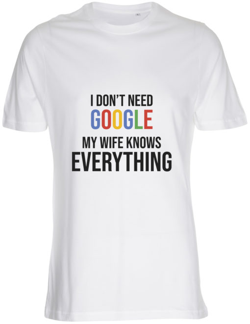 herre t-shirt i dont need google hvid