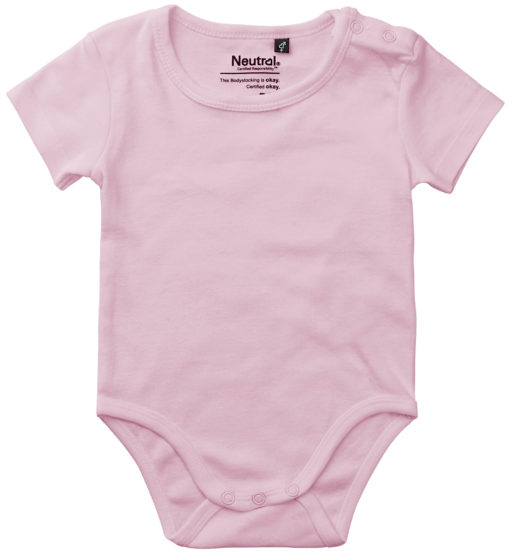 oekologisk baby bodystocking uden tryk pink