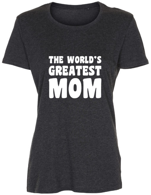 dame t-shirt mors dag the worlds greatest mom antracit