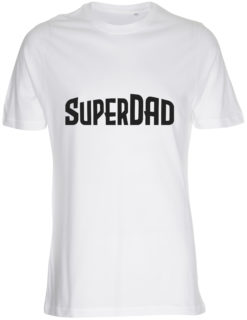 herre t-shirt superdad hvid