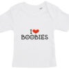 baby t-shirt i love boobies hvid