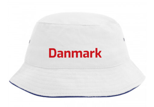 Bøllehat hvid med rød tekst Danmark EM 2021