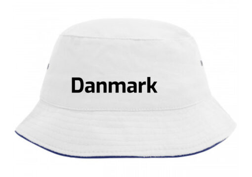 Bøllehat hvid med sort tekst Danmark EM 2021