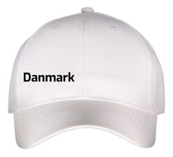 Caps hvid med sort tekst Danmark front