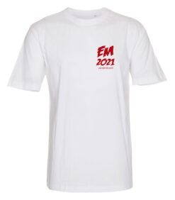 T shirts Hvid med Roed tekst EM2021 lille 1 scaled e1622098928143