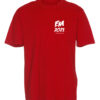 T-shirts Rød med hvid tekst EM2021 lille